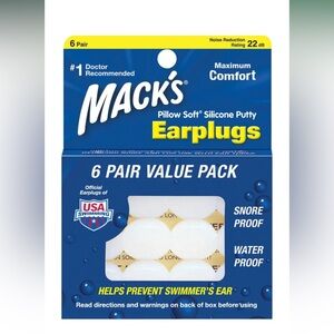 Mack’s pillow soft silicone putty ear plugs